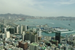 A view of Busan from the observation tower. Busan is the largest port.