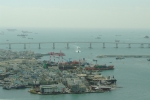 Busan. View from the observation tower in Yongdusan Park. In Busan