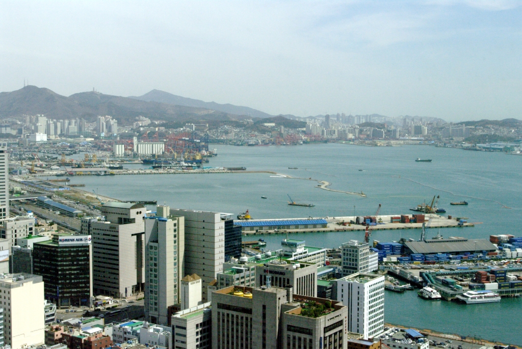 A view of Busan from the park's observation tower