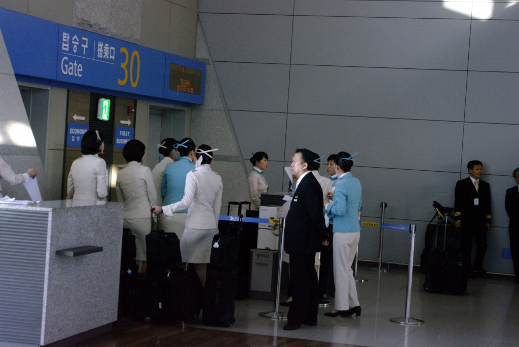 Boarding begins at Incheon International Airport.